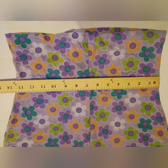 VTG Concepts And Design Burnt Out Floral Patterned Crop Top - Multicolor Sz M - Picture 5 of 7